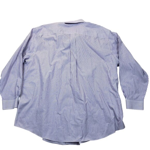 Brooks Brothers Mens Dress Shirt Size XXL 18.5 Neck Non Iron Striped Purple - Picture 2 of 16